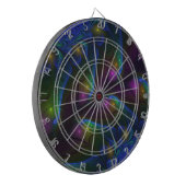 Kleurrijke Lichtgevende Abstracte Moderne Trippy F Dartbord (Voorkant Links)