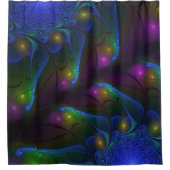 Kleurrijke Lichtgevende Abstracte Moderne Trippy F Douchegordijn (Voorkant)