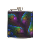 Kleurrijke Lichtgevende Abstracte Moderne Trippy F Heupfles (Voorkant)