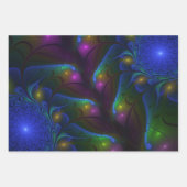 Kleurrijke Lichtgevende Abstracte Moderne Trippy F Inpakpapier Vel (Voorkant 3)