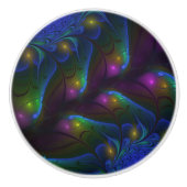 Kleurrijke Lichtgevende Abstracte Moderne Trippy F Keramische Knop (Voorkant)