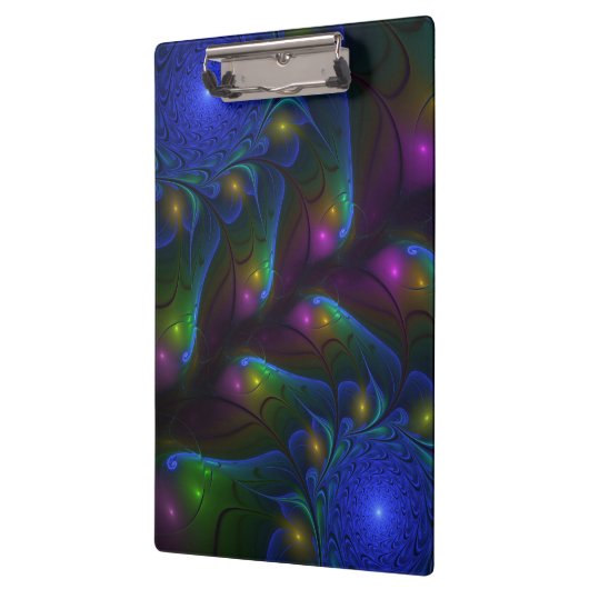 Kleurrijke Lichtgevende Abstracte Moderne Trippy F Klembord (Links)