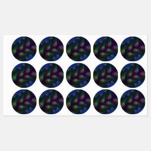 Kleurrijke Lichtgevende Abstracte Moderne Trippy F Labels