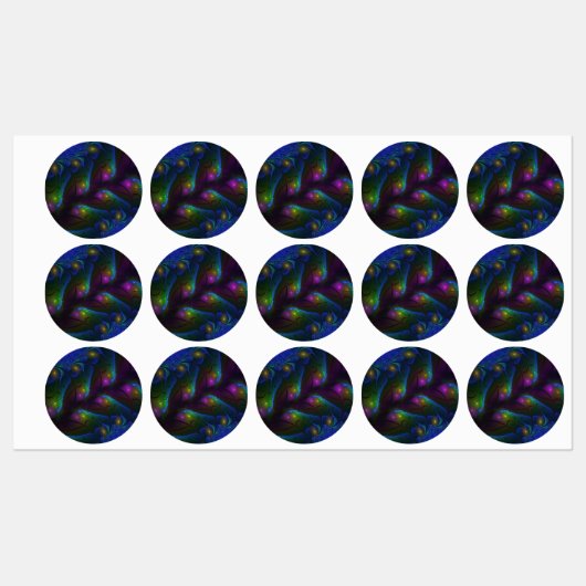 Kleurrijke Lichtgevende Abstracte Moderne Trippy F Labels (Vel)