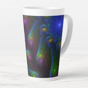 Kleurrijke Lichtgevende Abstracte Moderne Trippy F Latte Mok
