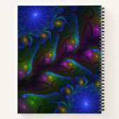 Kleurrijke Lichtgevende Abstracte Moderne Trippy F Notitieboek (Achterkant)