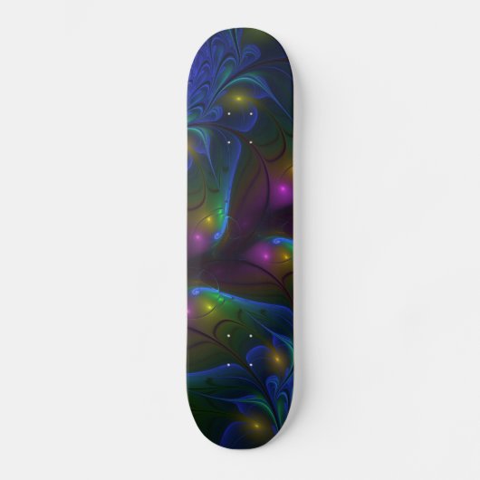 Kleurrijke Lichtgevende Abstracte Moderne Trippy F Persoonlijk Skateboard (Voorkant)