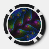 Kleurrijke Lichtgevende Abstracte Moderne Trippy F Poker Chips (Achterkant)