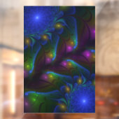 Kleurrijke Lichtgevende Abstracte Moderne Trippy F Raamsticker (Vel 2)