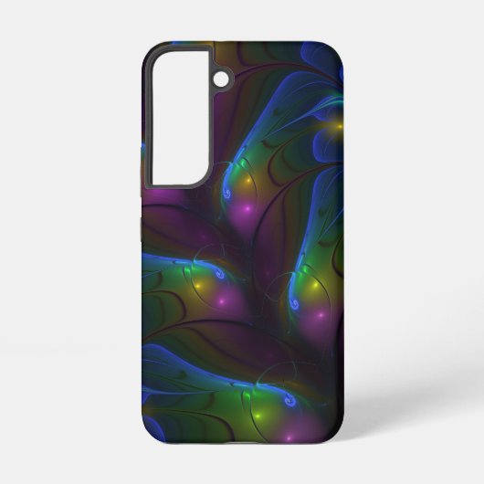 Kleurrijke Lichtgevende Abstracte Moderne Trippy F Samsung Galaxy Hoesje (Achterkant)