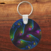 Kleurrijke Lichtgevende Abstracte Moderne Trippy F Sleutelhanger (Achterkant)