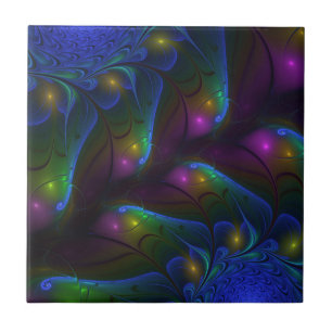 Kleurrijke Lichtgevende Abstracte Moderne Trippy F Tegeltje