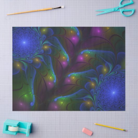 Kleurrijke Lichtgevende Abstracte Moderne Trippy F Tissuepapier (Craft)