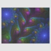 Kleurrijke Lichtgevende Abstracte Moderne Trippy F Tissuepapier (Voorkant)