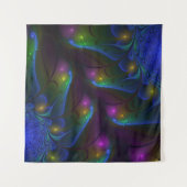 Kleurrijke Lichtgevende Abstracte Moderne Trippy F Wandkleed (Voorkant (horizontaal))