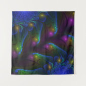 Kleurrijke Lichtgevende Abstracte Moderne Trippy F Wandkleed (Voorkant)