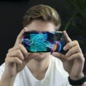 Kleurrijke Lichtgevende Neon Blauw Monogram Telefo Case-Mate iPhone Case