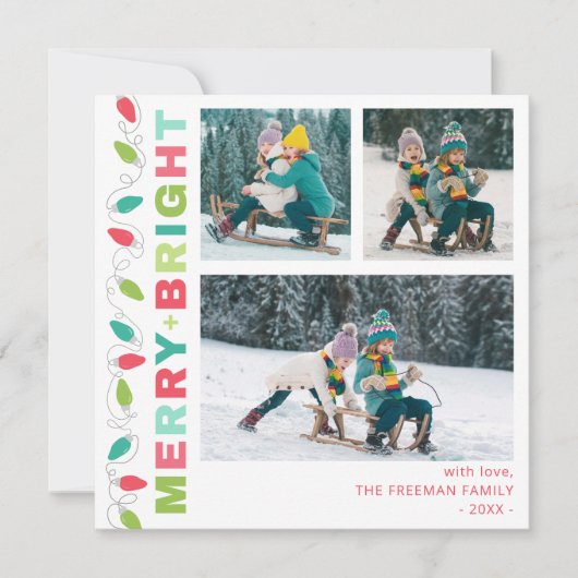 Kleurrijke Lichtjes Prettig + Leuke Foto Kaart (Voorkant)