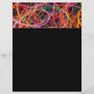 KLEURRIJKE LICHTLUSSEN ZWARTE ACHTERGROND DIGITAAL FLYER