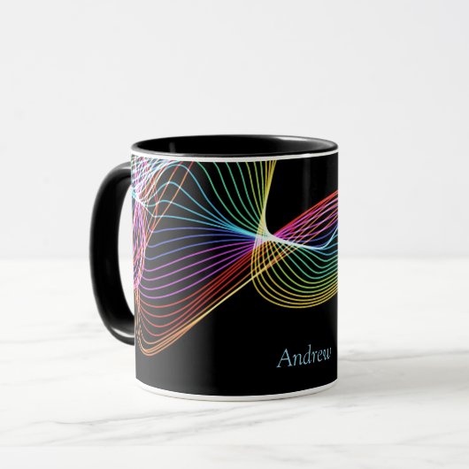 Kleurrijke lichtmatrix persoonlijke muis mok (Voorkant links)