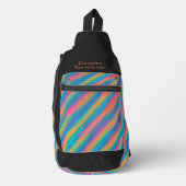 Kleurrijke lichtstralen die in duisternis vallen sling bag (Voorkant)