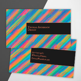 Kleurrijke lichtstralen die in duisternis vallen visitekaartje