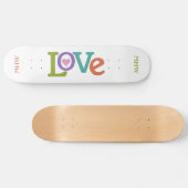 Kleurrijke Liefde aangepaste monogram skateboards (Horizontaal)