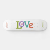 Kleurrijke Liefde aangepaste monogram skateboards (Horizontaal)