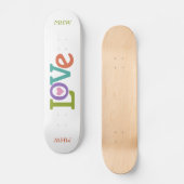 Kleurrijke Liefde aangepaste monogram skateboards (Voorkant)