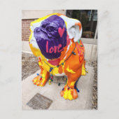Kleurrijke Liefde Bulldog Briefkaart (Voorkant)