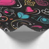 Kleurrijke liefde expressie lijn art ontwerp cadeaupapier (Hoek)