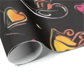 Kleurrijke liefde expressie lijn art ontwerp cadeaupapier (Rol Hoek)