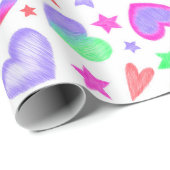 Kleurrijke Liefde Hart Romantisch Meisjesachtig Pa Cadeaupapier (Rol Hoek)