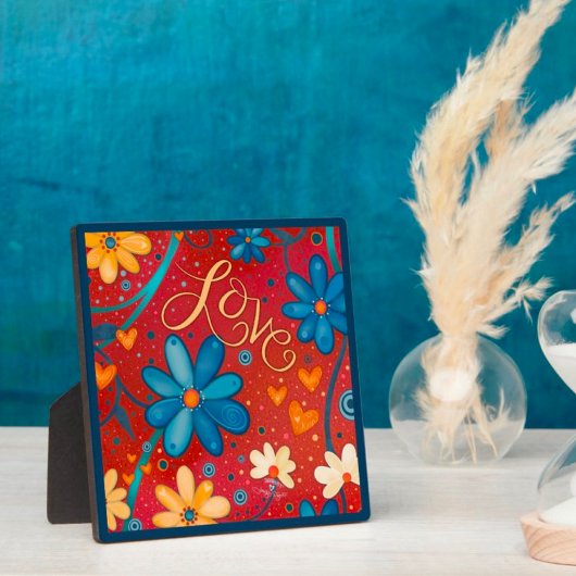 Kleurrijke Liefde Inspirerend Bloemen  Custom Fotoplaat