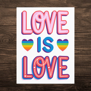 Kleurrijke liefde is liefde en trots briefkaart