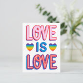 Kleurrijke liefde is liefde en trots briefkaart (Staand voorkant)