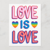 Kleurrijke liefde is liefde en trots briefkaart (Voorkant)