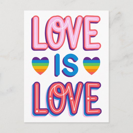 Kleurrijke liefde is liefde en trots briefkaart (Voorkant)