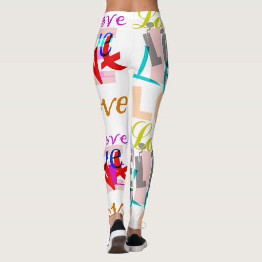 Kleurrijke LIEFDE Leggings (Achterkant)