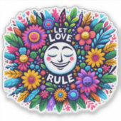 Kleurrijke liefde Regels Bloemen Stickers (Voorkant)