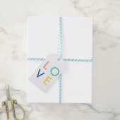 KLEURRIJKE liefde valentine-typografie Cadeaulabel (Met Touw)