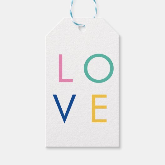 KLEURRIJKE liefde valentine-typografie Cadeaulabel (Voorkant)