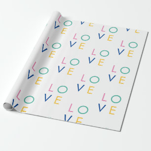 KLEURRIJKE liefde valentine typografie Cadeaupapier