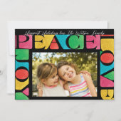 kleurrijke LIEFDE VREUGDE een foto modern lijst Feestdagenkaart (Voorkant)