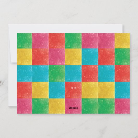 kleurrijke LIEFDE VREUGDE een foto modern lijst Feestdagenkaart (Achterkant)