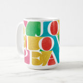 kleurrijke LIEFDE VREUGDE foto lijst Koffiemok (Voorkant links)