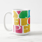 kleurrijke LIEFDE VREUGDE foto lijst Koffiemok (Links)