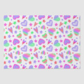 Kleurrijke Liefdeshart Romantisch Meisjesachtig Pa Tissuepapier (Voorkant)