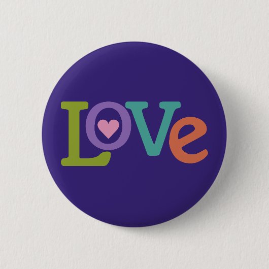 Kleurrijke liefdesknop ronde button 5,7 cm (Voorkant)