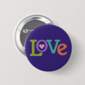 Kleurrijke liefdesknop ronde button 5,7 cm (Voorkant /achterkant)